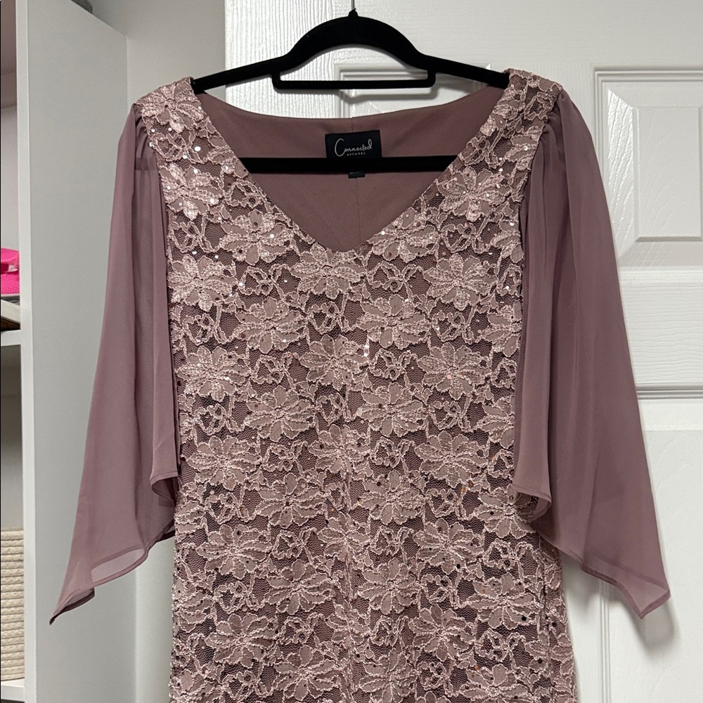Connected Apparel Mauve Lace Dress